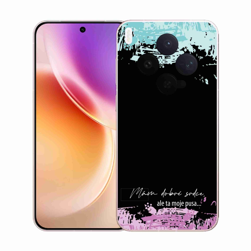 Gél borító mmCase Vivo X300-hoz - vicces szöveg 3 fekete háttér