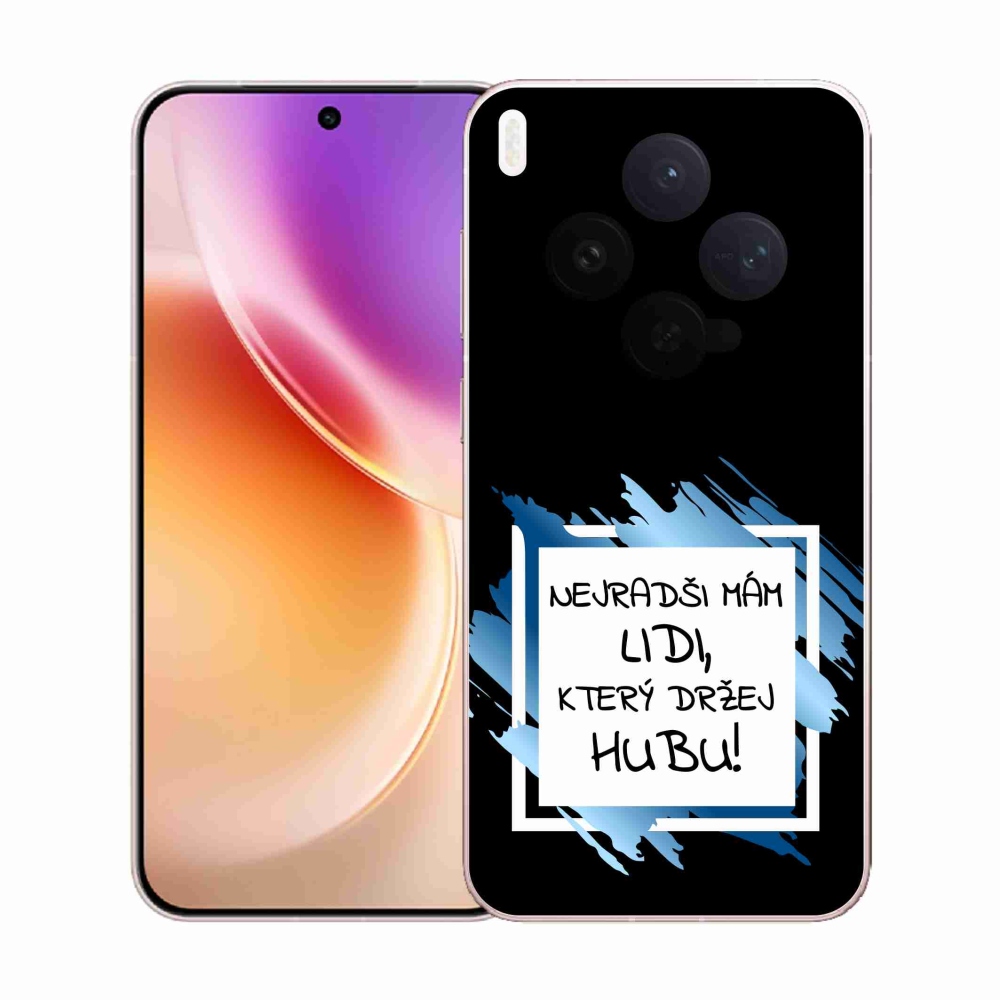 Gél borító mmCase a Vivo X300-hoz - vicces szöveg 7 fekete és fehér háttérrel