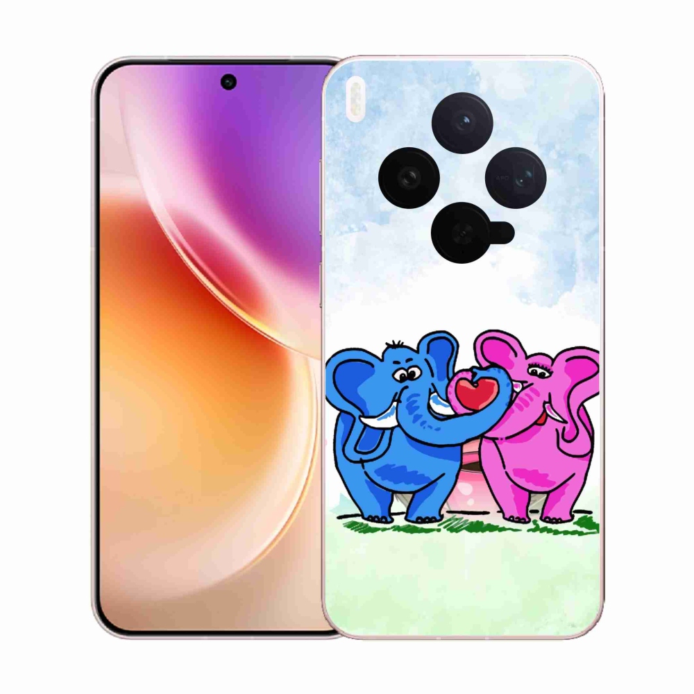 Gél borítás mmCase a Vivo X300-hoz - szerelmes elefántok