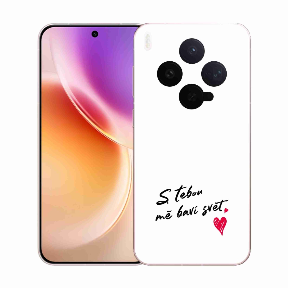 Gél borító mmCase a Vivo X300-hoz - szerelmes szöveg 1 fehér háttér