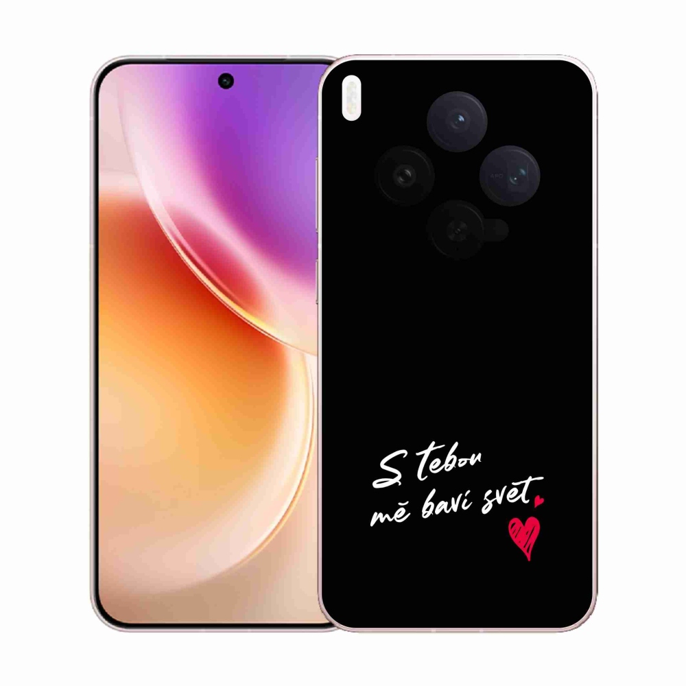 Gél borító mmCase a Vivo X300-hoz - szerelmes szöveg 1 fekete háttér