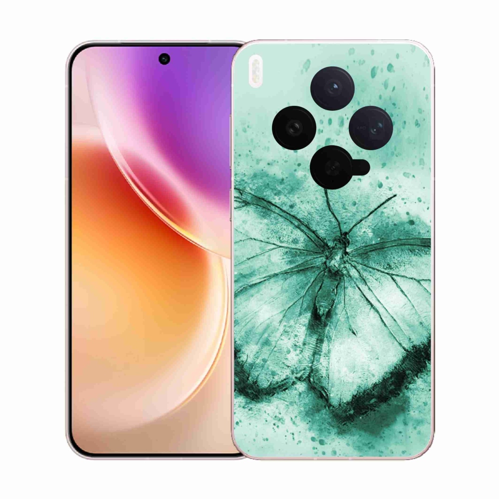 Zselés borítás mmCase a Vivo X300-hoz - zöld pillangó