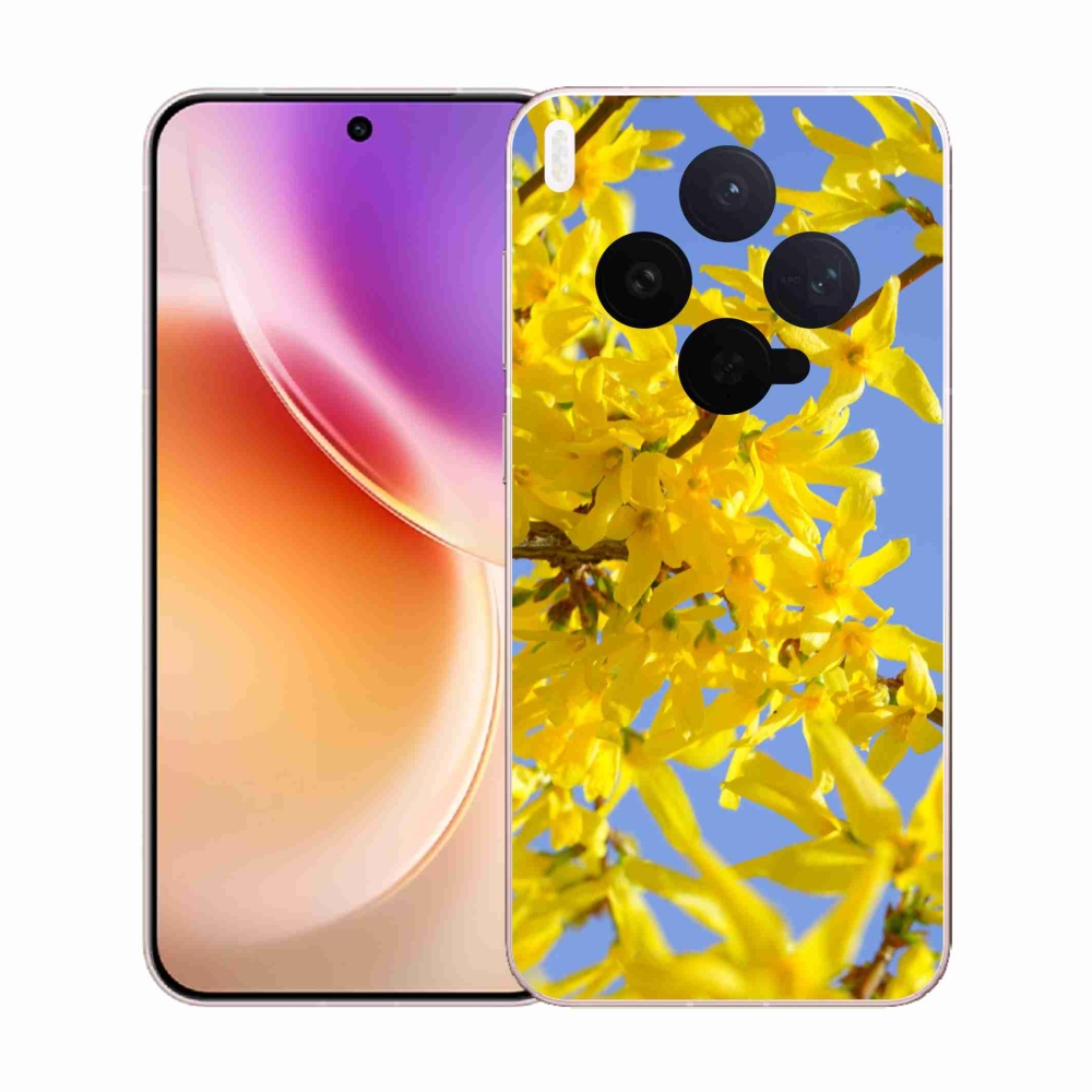 Zselés borító mmCase Vivo X300-hoz - sárga virágok