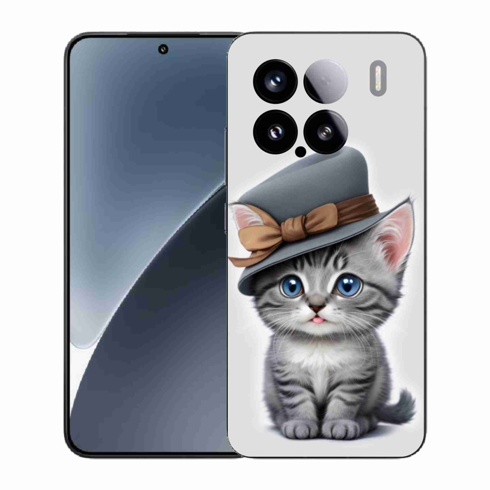 Gél borító mmCase a Xiaomi 15-öshöz - cica sapkával