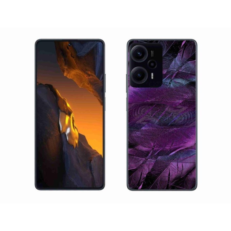 Gél borítás mmCase a Xiaomi Poco F5 készülékhez - lila tollak