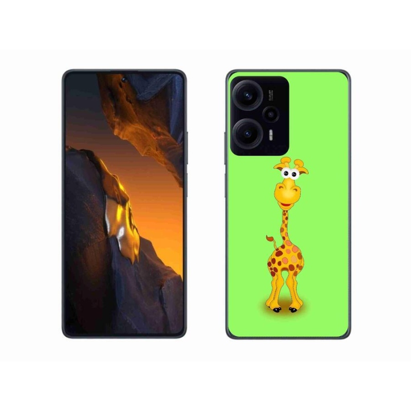 Gél borító mmCase a Xiaomi Poco F5-hez - rajzfilm zsiráf