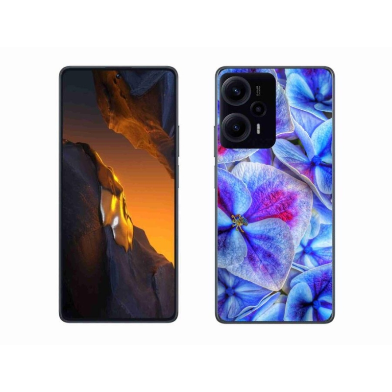 Gél borító mmCase a Xiaomi Poco F5-hez - kék virágok 1
