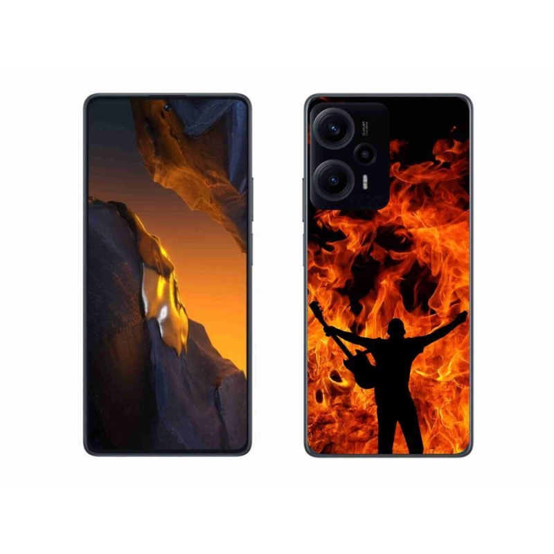 Gélburkolat mmCase a Xiaomi Poco F5 számára - zenész és tűz