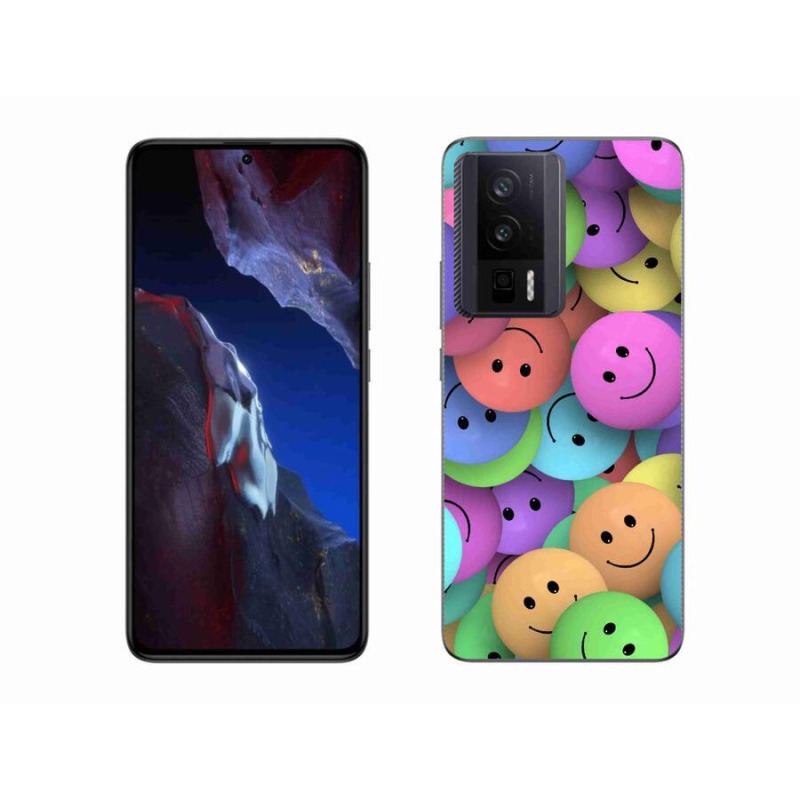 Gél borítás mmCase a Xiaomi Poco F5 Pro számára - színes smiley-k