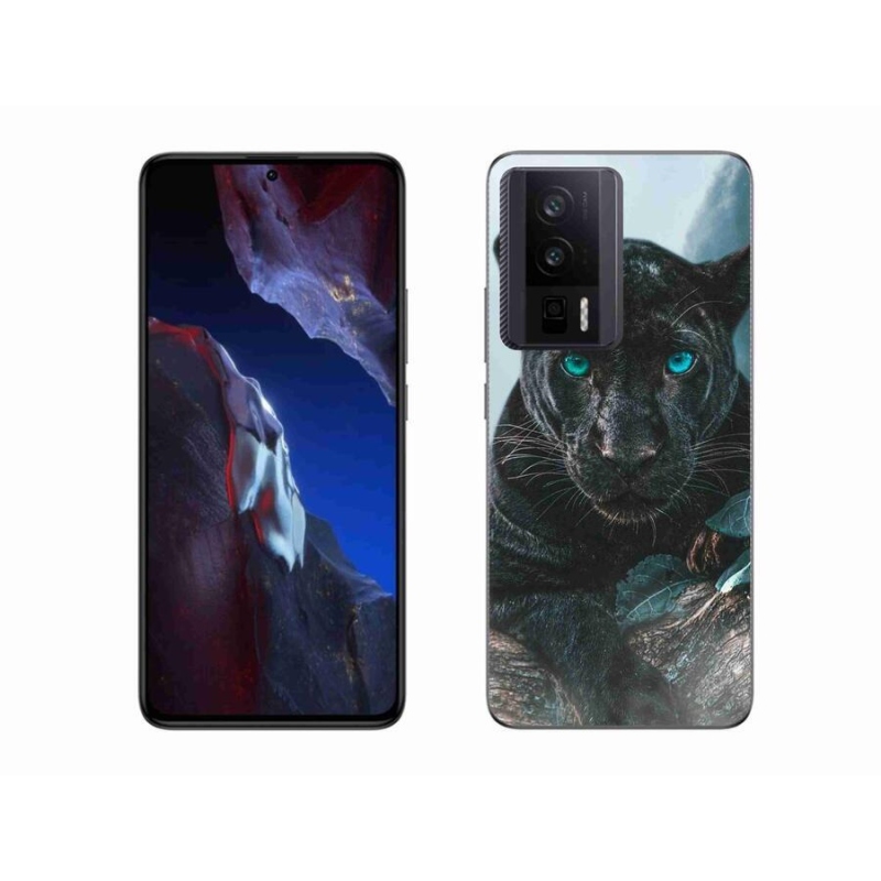 Gél borítás mmCase a Xiaomi Poco F5 Pro számára - fekete párduc