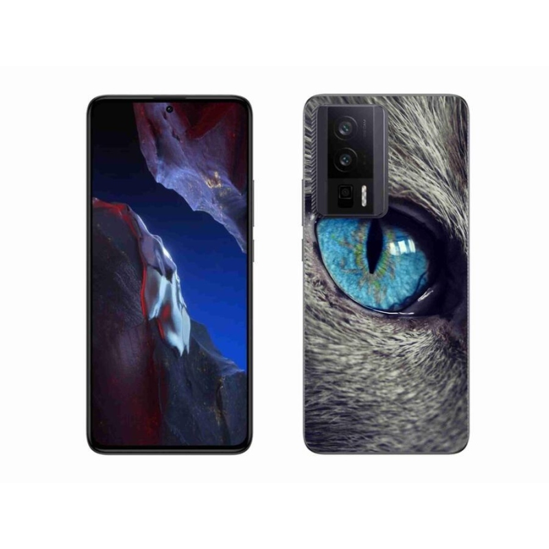 Gél borítás mmCase a Xiaomi Poco F5 Pro készülékhez - kék macskaszem