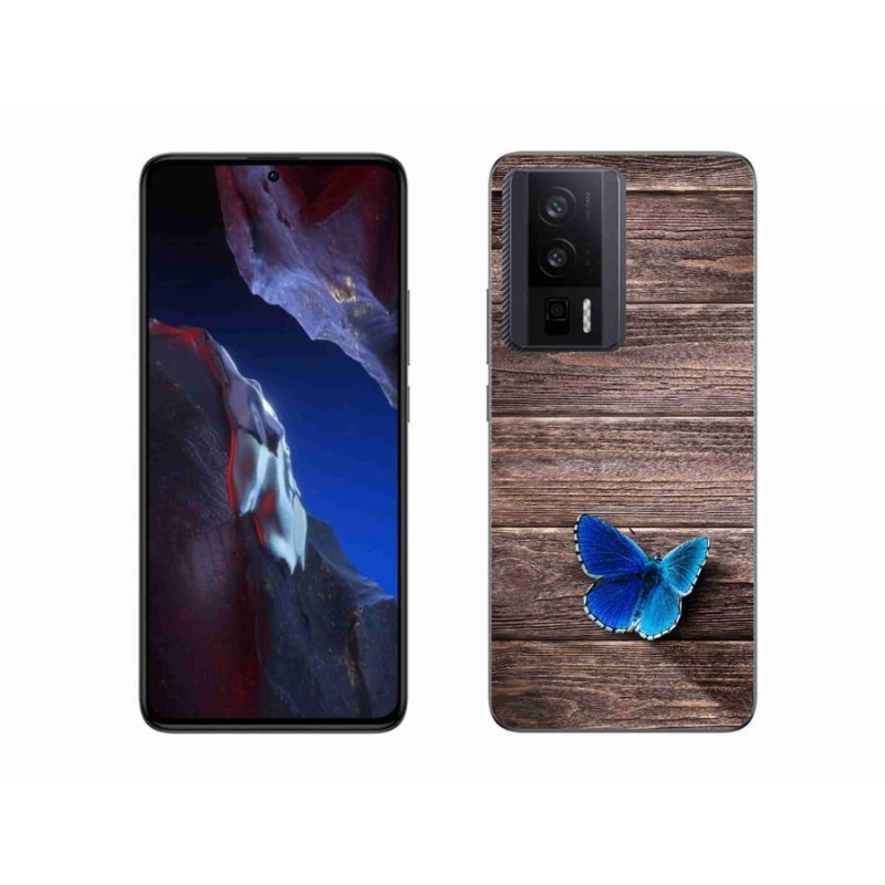 Gél borítás mmCase a Xiaomi Poco F5 Pro számára - kék pillangó 1