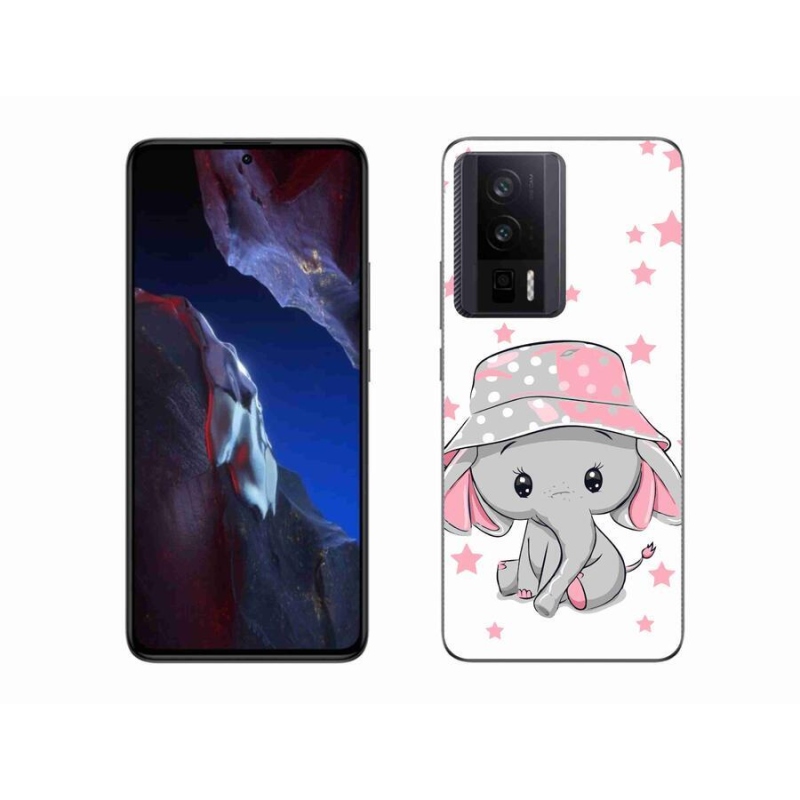 Gél borítás mmCase a Xiaomi Poco F5 Pro számára - rózsaszín elefánt