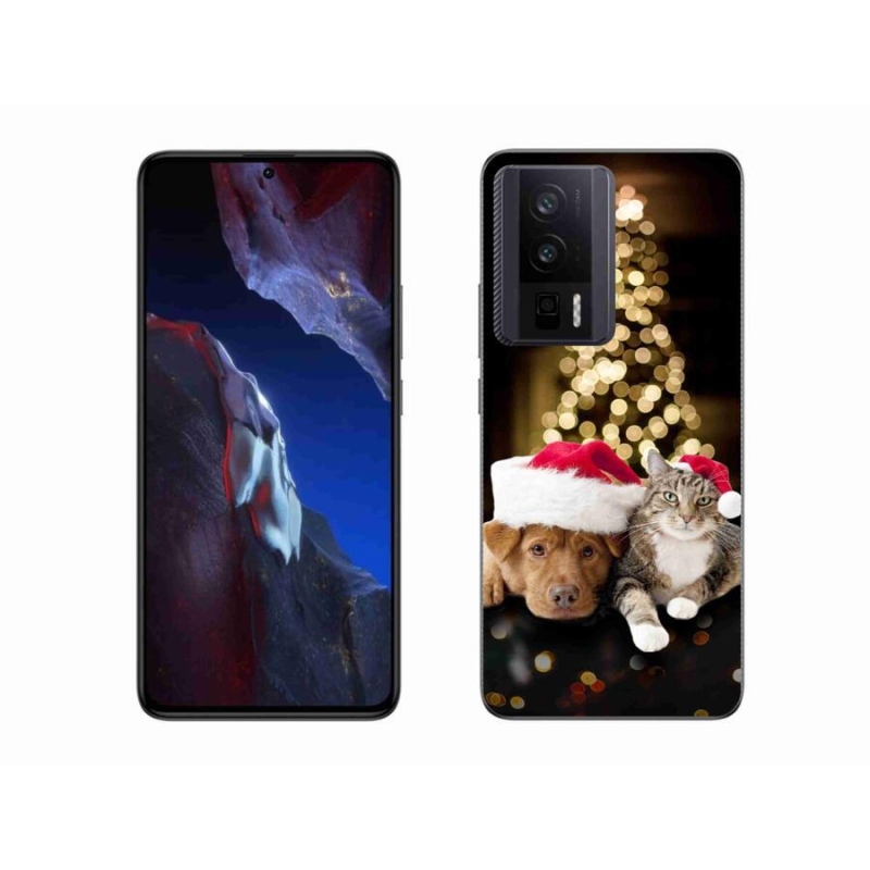 Gél borítás mmCase a Xiaomi Poco F5 Pro számára - Karácsonyi kutya és macska