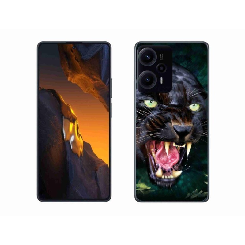 Gél borítás mmCase a Xiaomi Poco F5-hez - dühös fekete párduc
