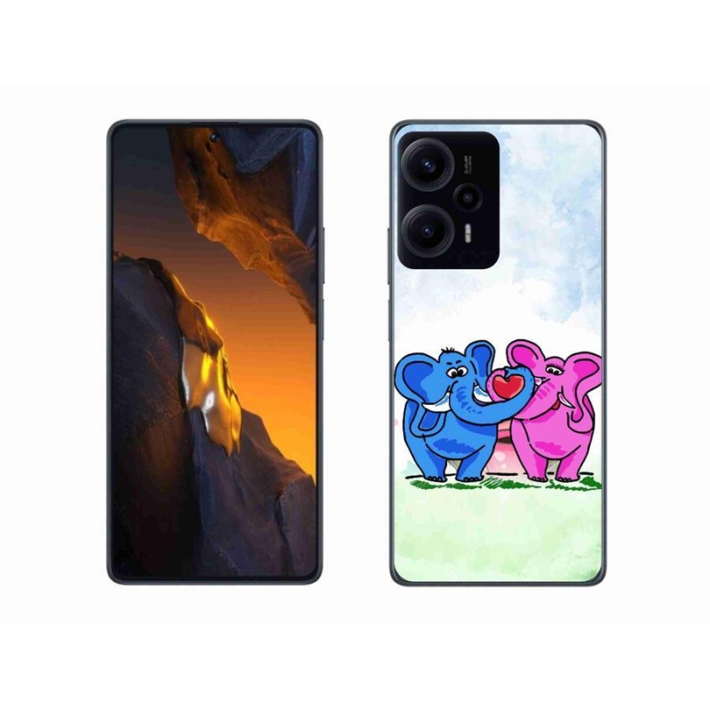 Gél borítás mmCase a Xiaomi Poco F5 készülékhez - szerelmes elefántok