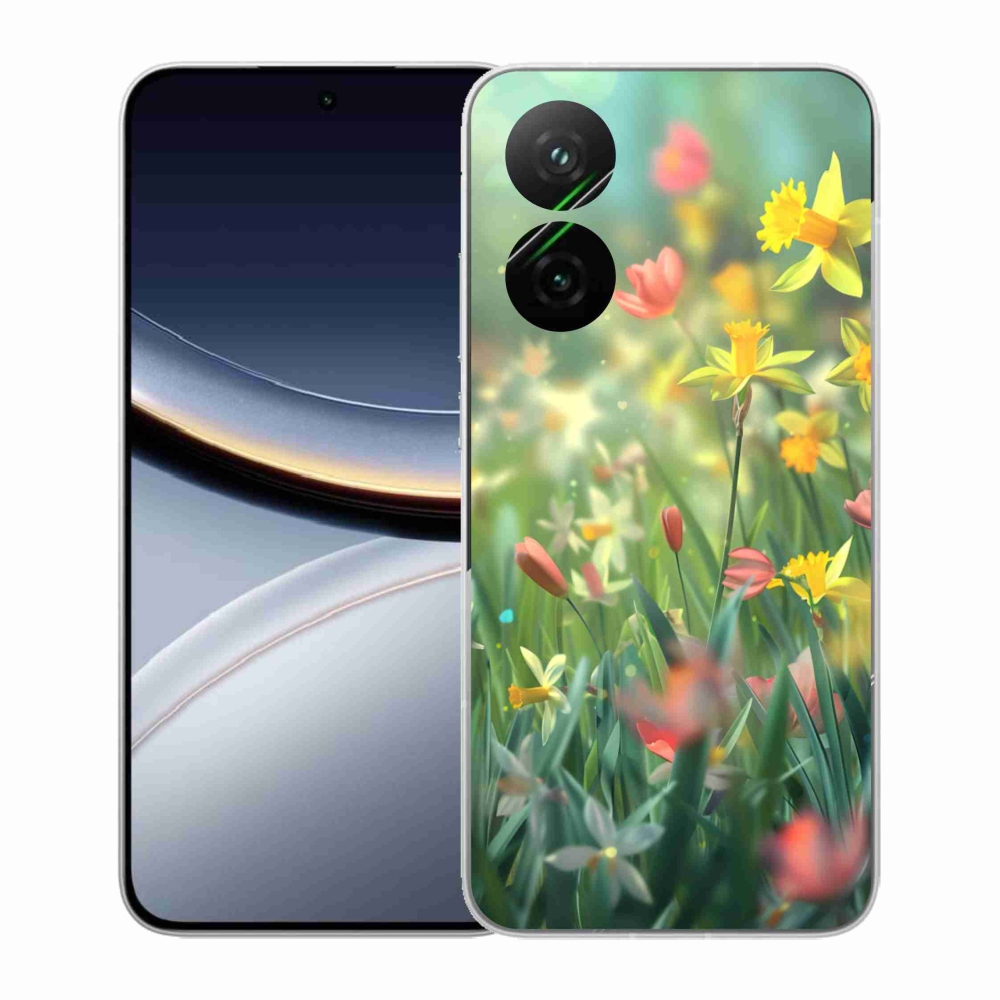 Gél borító mmCase a Xiaomi Poco F7 5G számára - tavaszi virágok