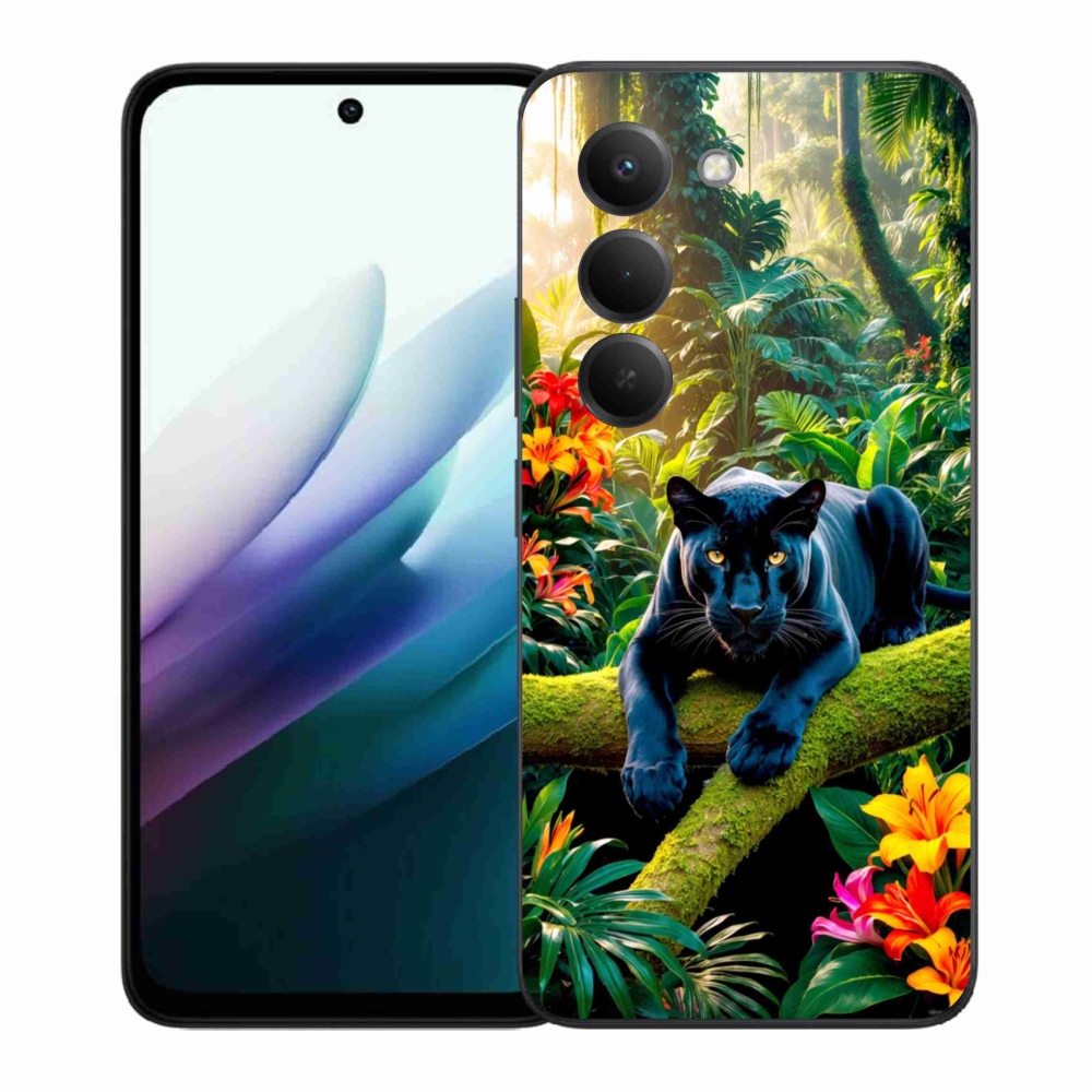 Gél borítás mmCase a Xiaomi Redmi 15 4G/5G 171mm - fekete párduc a dzsungelben