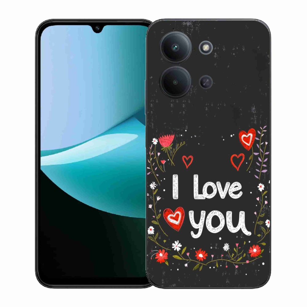 Gél borítás mmCase a Xiaomi Redmi 15C (171mm) / Poco C85 4G (171mm) - I love you fekete háttérrel