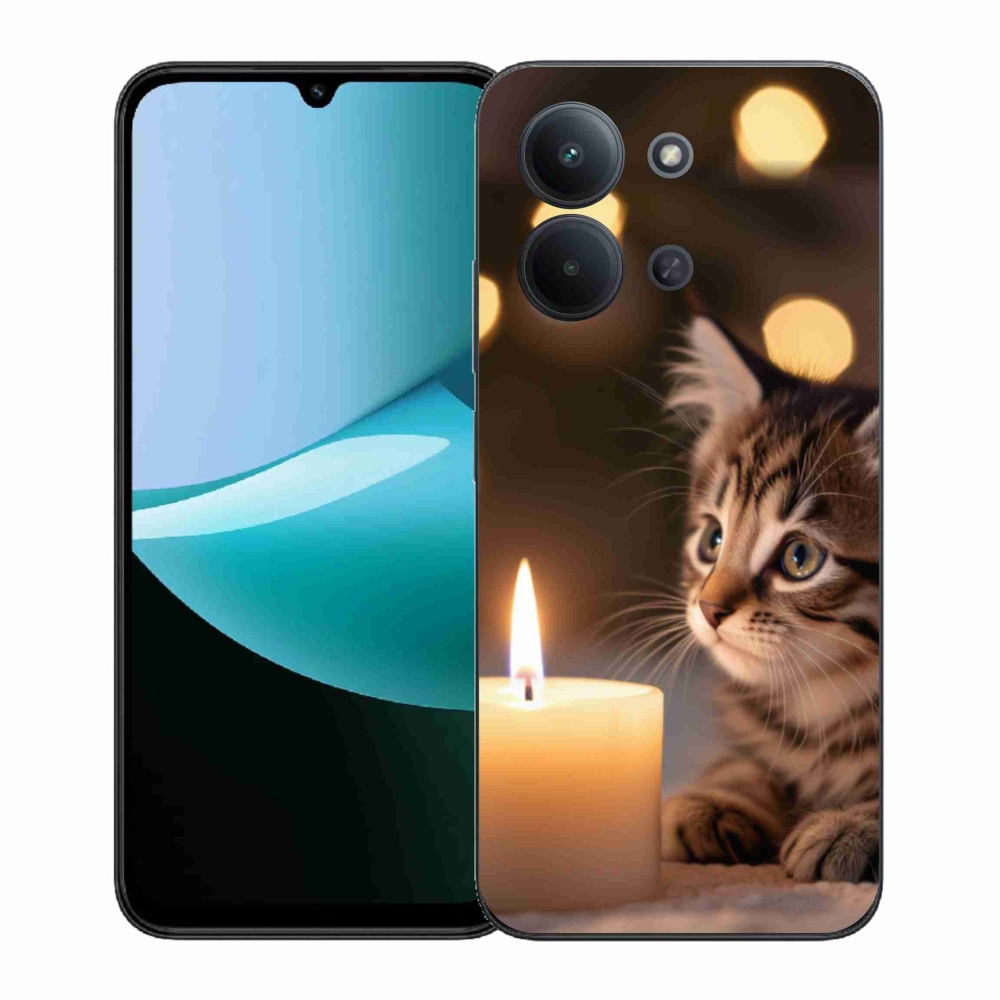 Gél borítás mmCase a Xiaomi Redmi 15C (171mm) / Poco C85 4G (171mm) - cica és gyertya