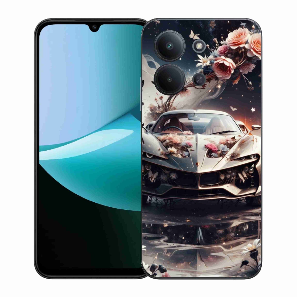 Gél borítás mmCase a Xiaomi Redmi 15C (171mm) / Poco C85 4G (171mm) - virágos sportkocsira