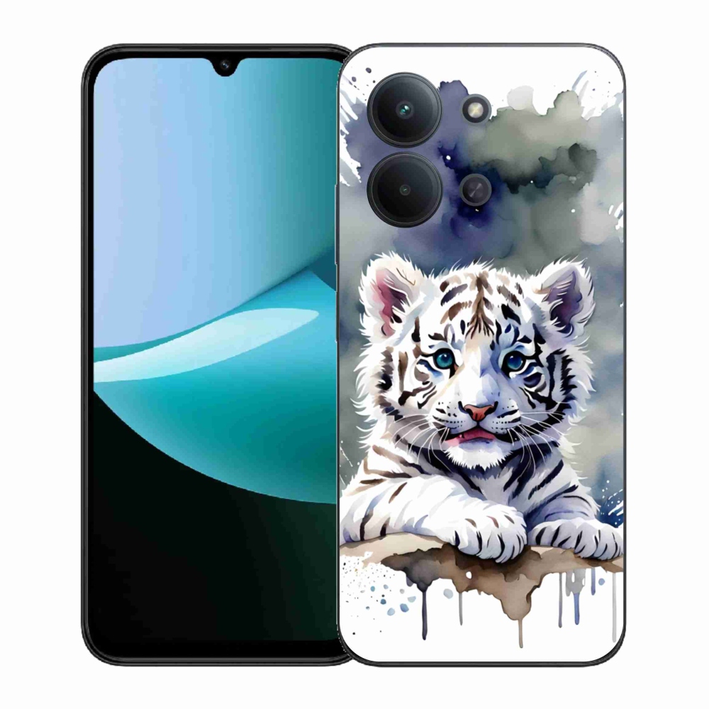 Gél borító mmCase a Xiaomi Redmi 15C (171mm) / Poco C85 4G (171mm) - fehér tigriskölyökhöz