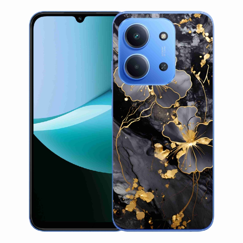 Gél borítás mmCase a Xiaomi Redmi 15C 4G/5G (173mm) - arany virágokhoz