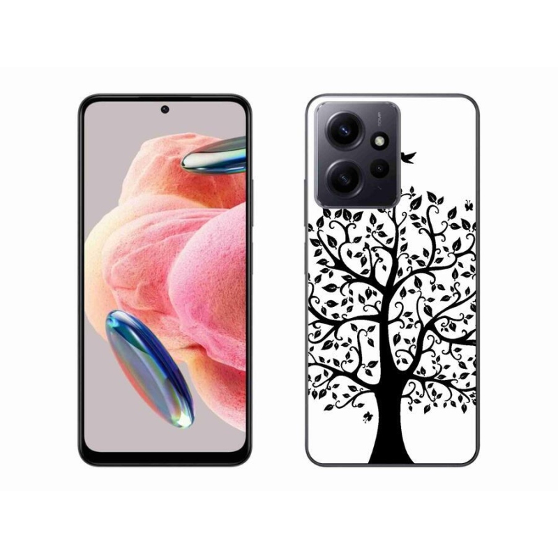 Gél borítás mmCase a Xiaomi Redmi Note 12 4G-hez - fekete és fehér fa