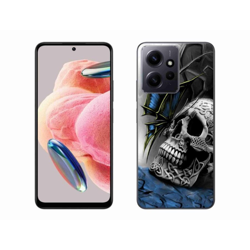 Gél borítás mmCase a Xiaomi Redmi Note 12 4G-hez - pillangó és koponya