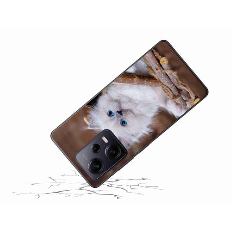 Gél borítás mmCase a Xiaomi Redmi Note 12 Pro+ 5G számára - fehér cica