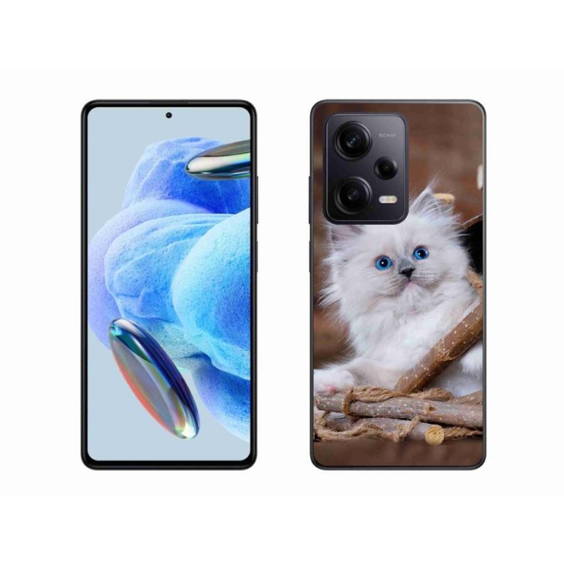Gél borítás mmCase a Xiaomi Redmi Note 12 Pro+ 5G számára - fehér cica