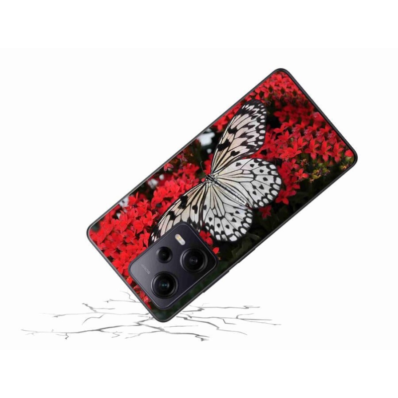 Gél borítás mmCase a Xiaomi Redmi Note 12 Pro+ 5G számára - fekete és fehér pillangó 1