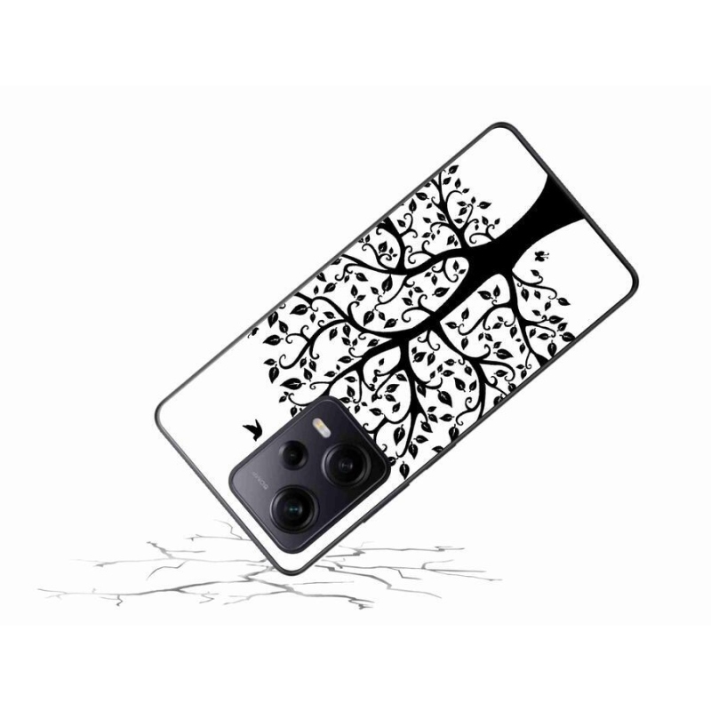 Gél borítás mmCase a Xiaomi Redmi Note 12 Pro+ 5G számára - fekete és fehér fa