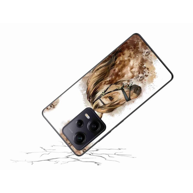 Gél borítás mmCase a Xiaomi Redmi Note 12 Pro+ 5G - barna rajzfilm lóhoz