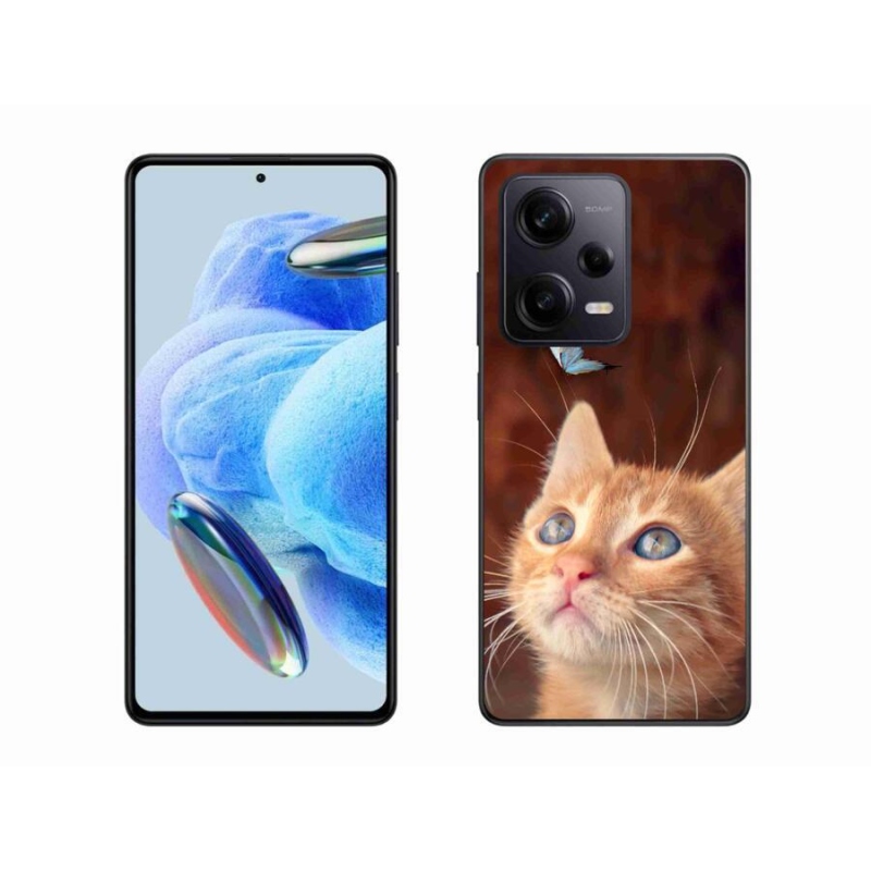Gél borítás mmCase a Xiaomi Redmi Note 12 Pro+ 5G számára - pillangó és cica
