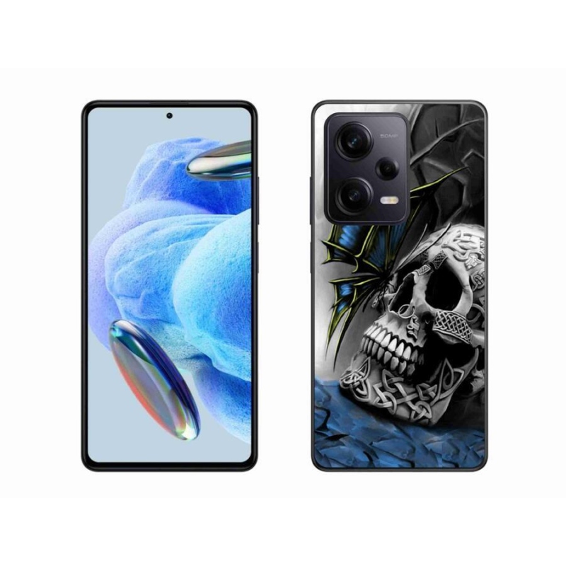 Gél borítás mmCase a Xiaomi Redmi Note 12 Pro+ 5G számára - pillangó és koponya
