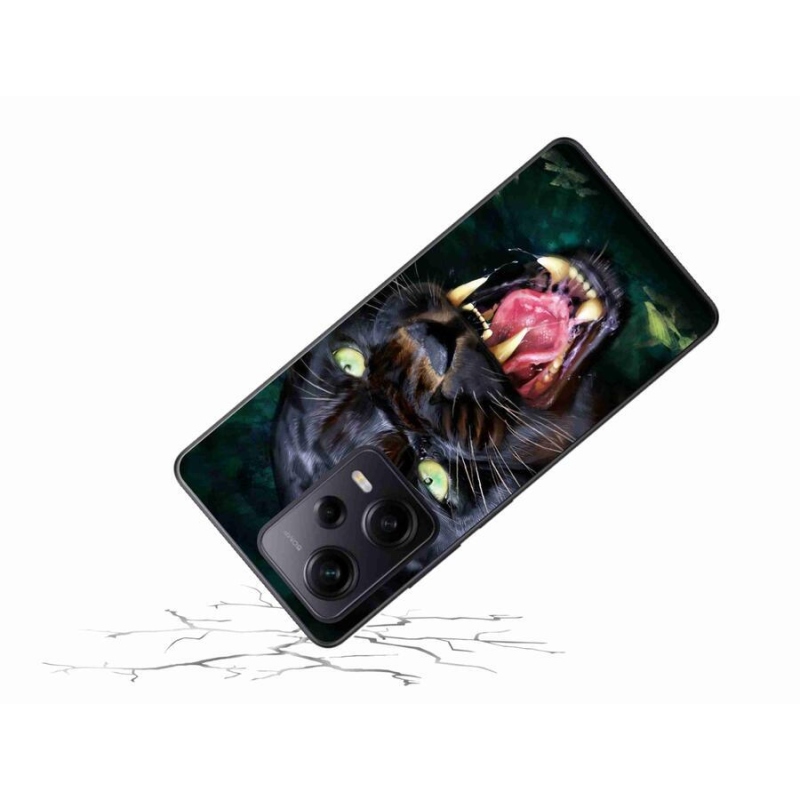 Gél borítás mmCase a Xiaomi Redmi Note 12 Pro+ 5G - dühös fekete párduchoz