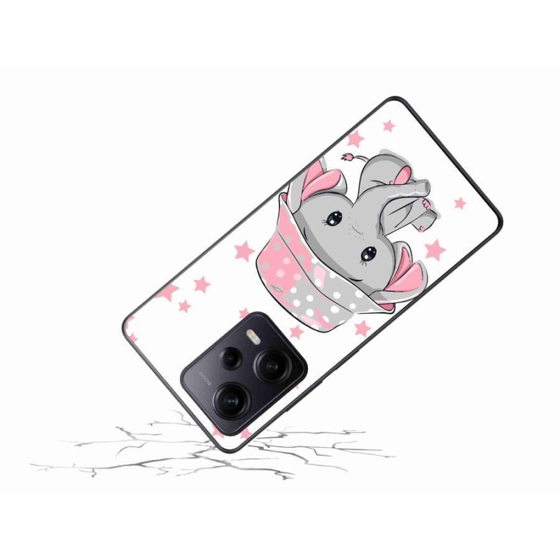 Gél borítás mmCase a Xiaomi Redmi Note 12 Pro+ 5G - rózsaszín elefánthoz