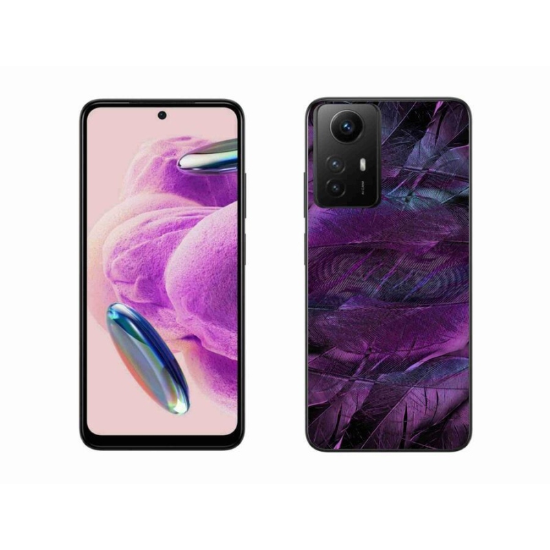 Gél borítás mmCase a Xiaomi Redmi Note 12S-hez - lila tollakkal