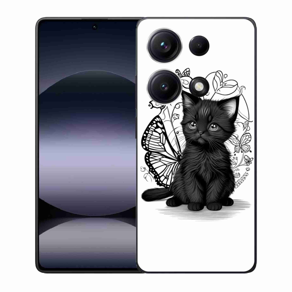 Gél borítás mmCase a Xiaomi Redmi Note 14S-hez - fekete cica