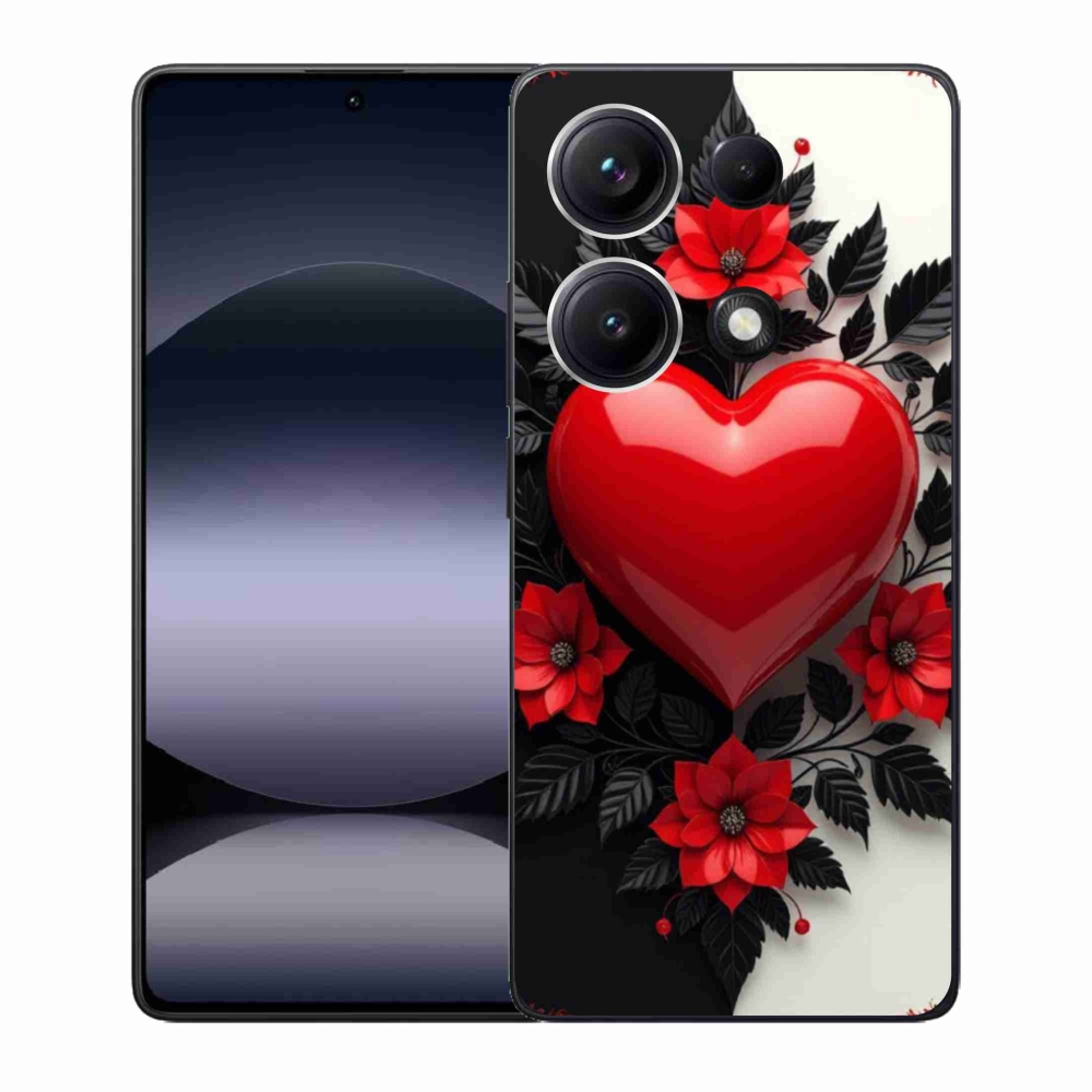 Gél borítás mmCase a Xiaomi Redmi Note 14S-hez - piros szív