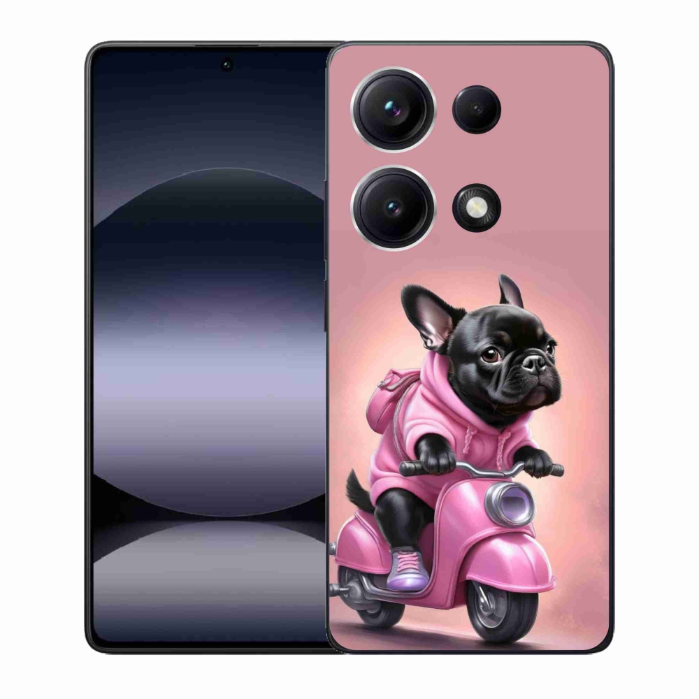 Gél borítás mmCase a Xiaomi Redmi Note 14S-hez - Francia bulldog egy robogón