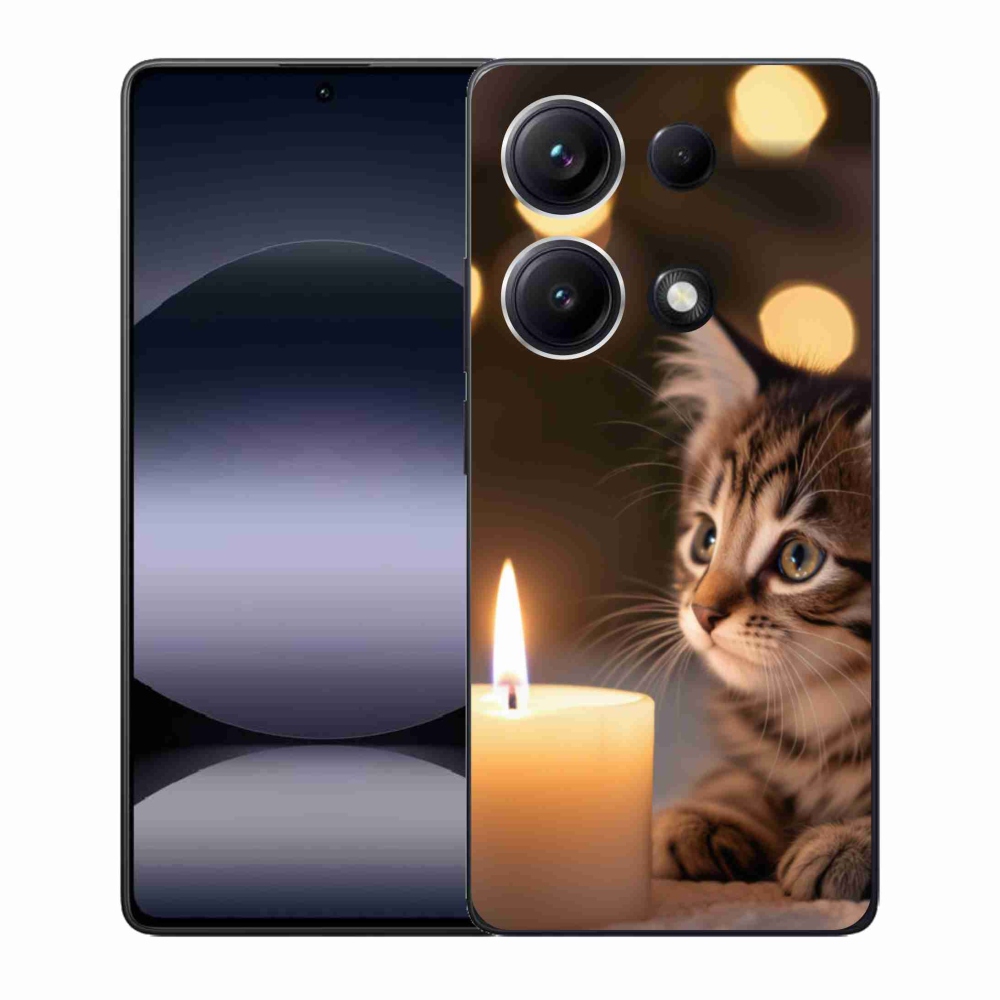 Gél borító mmCase a Xiaomi Redmi Note 14S-hez - cica és gyertya