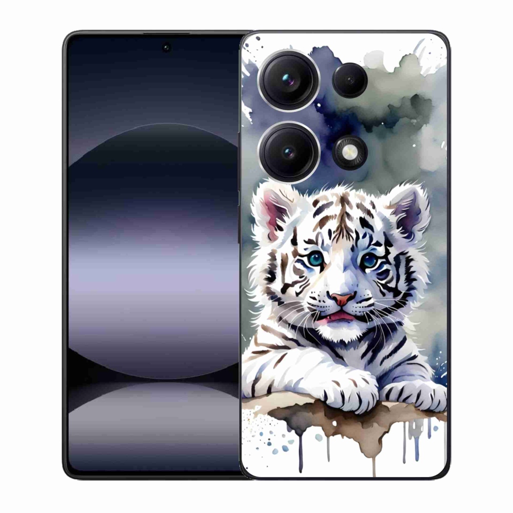 Gél borítás mmCase a Xiaomi Redmi Note 14S-hez - fehér tigriskölyök