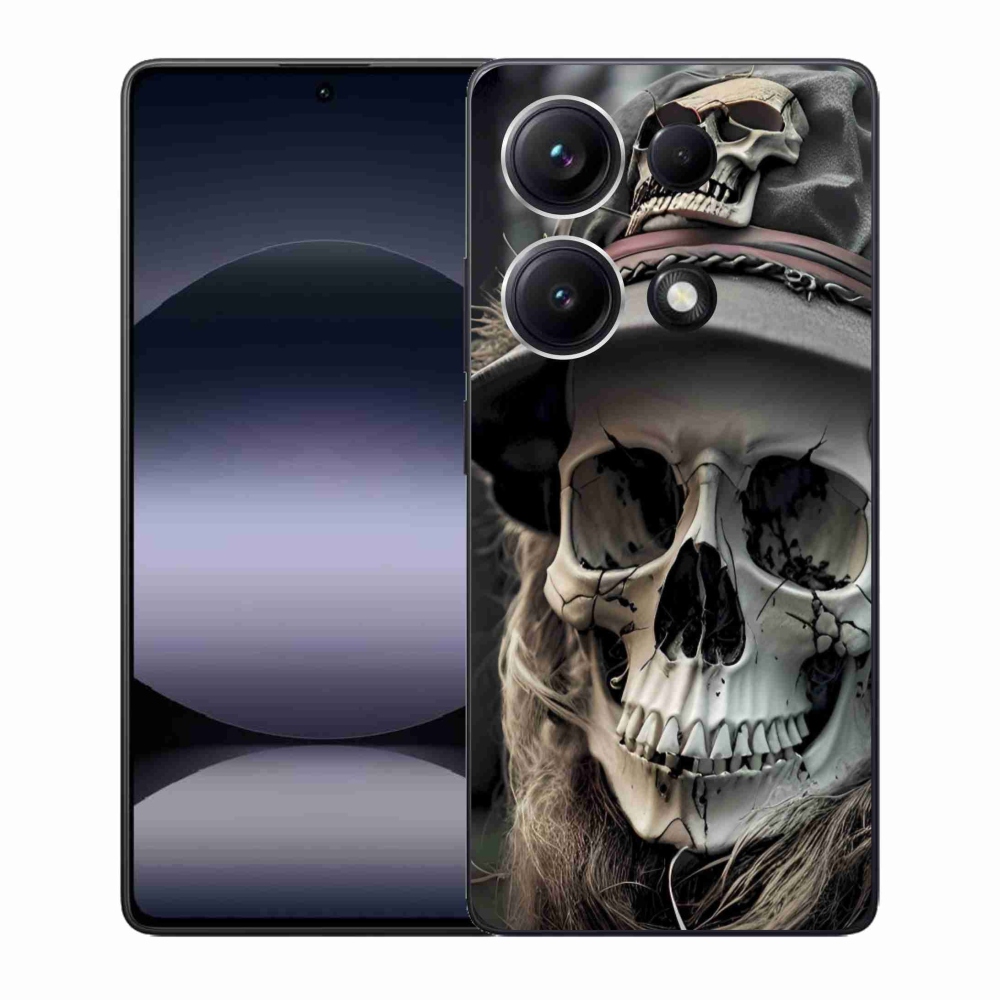 Zselés borítás mmCase a Xiaomi Redmi Note 14S-hez - sötét koponya