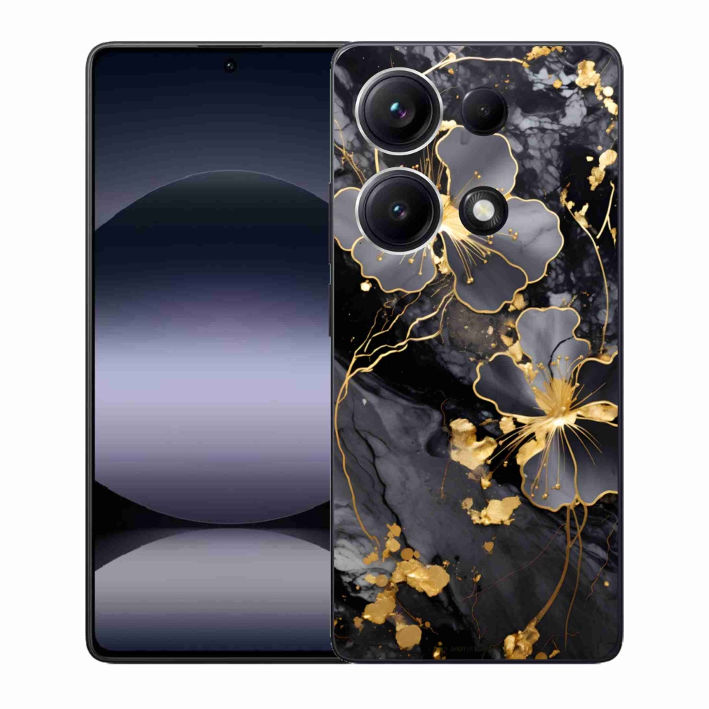 Gél borítás mmCase a Xiaomi Redmi Note 14S-hez - arany virágok