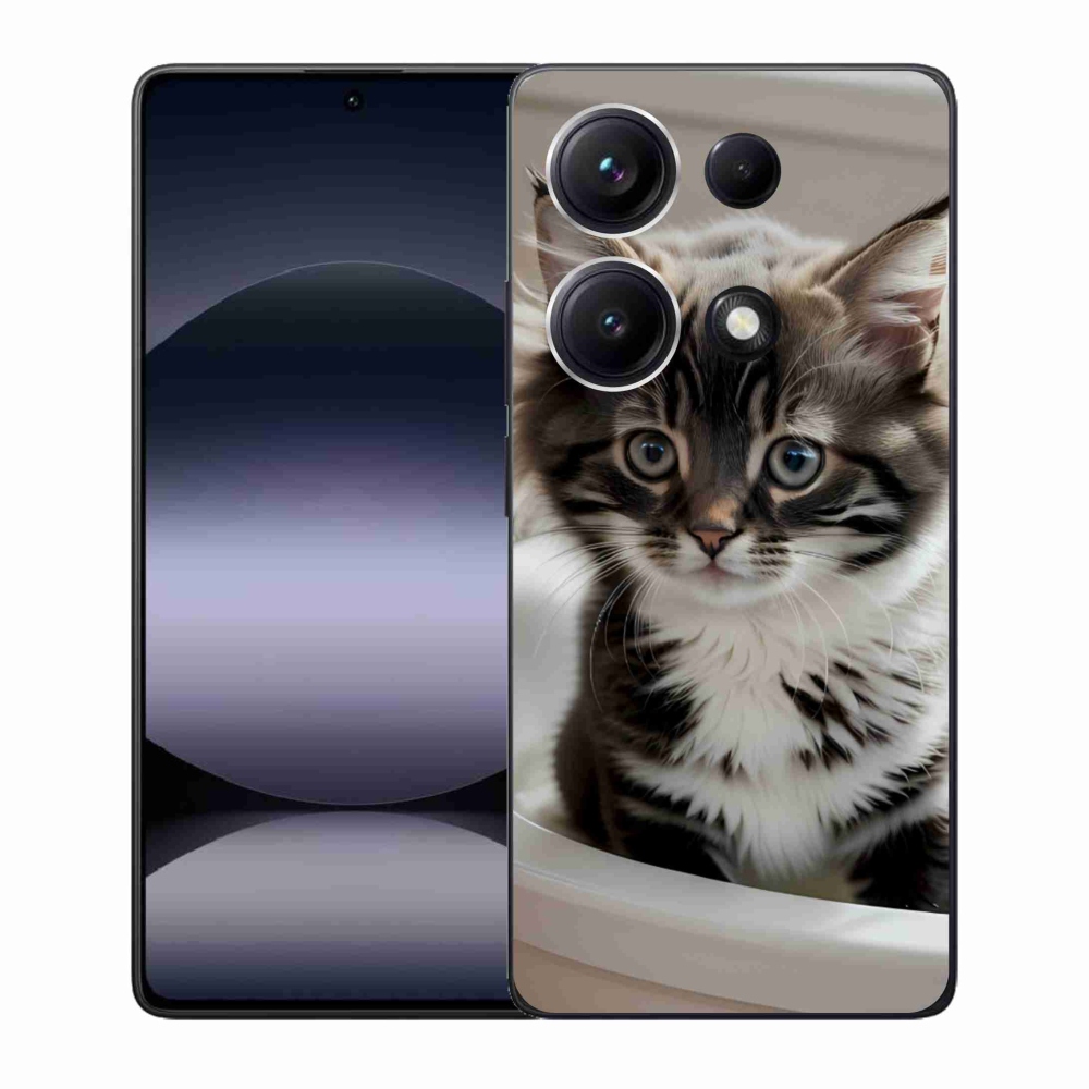 Gél borítás mmCase a Xiaomi Redmi Note 14S-hez - kíváncsi cica