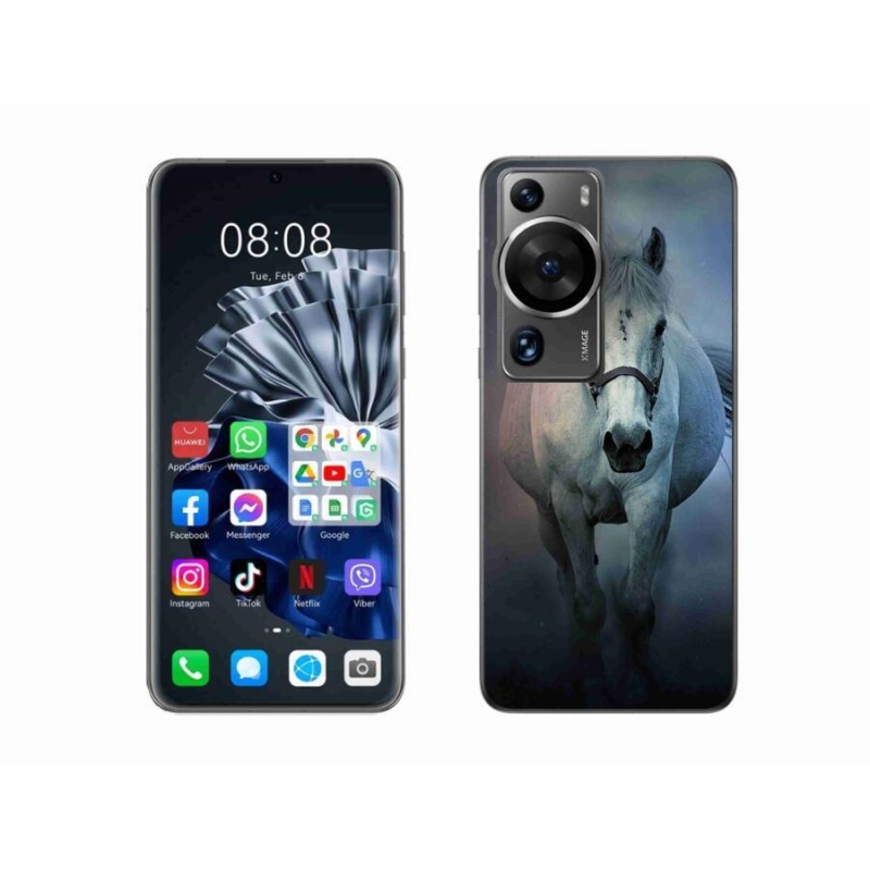 Gél tok mmCase a Huawei P60 Pro számára - futó fehér ló