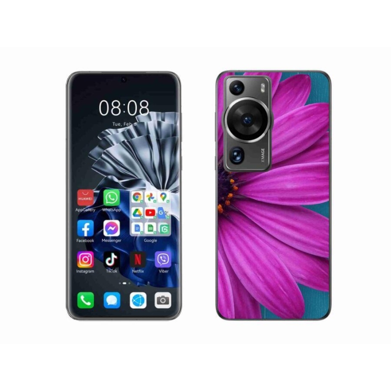 Gél tok mmCase a Huawei P60 Pro készülékhez - lila margaréta