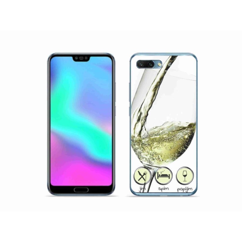 Gél tok mmCase a Honor 10 mobiltelefonhoz - borospohár fehér